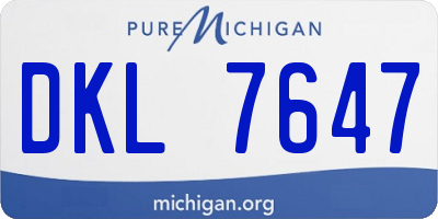 MI license plate DKL7647