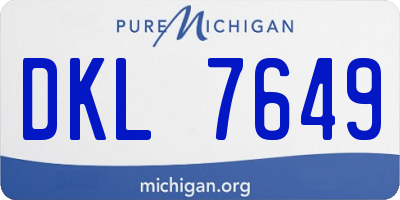 MI license plate DKL7649