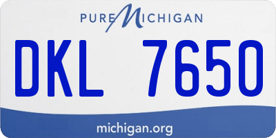 MI license plate DKL7650