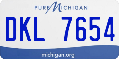 MI license plate DKL7654