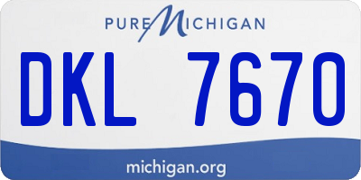 MI license plate DKL7670