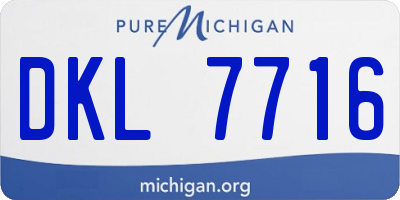 MI license plate DKL7716