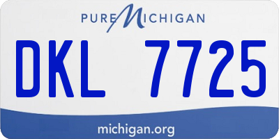 MI license plate DKL7725