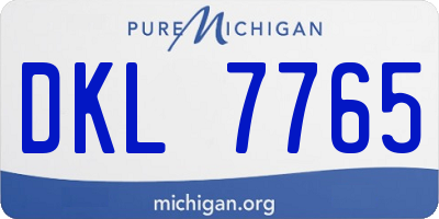 MI license plate DKL7765