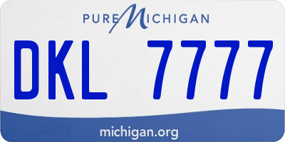 MI license plate DKL7777