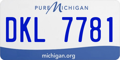 MI license plate DKL7781