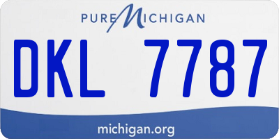 MI license plate DKL7787