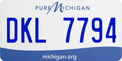 MI license plate DKL7794