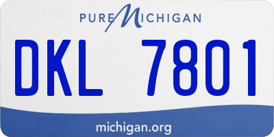 MI license plate DKL7801