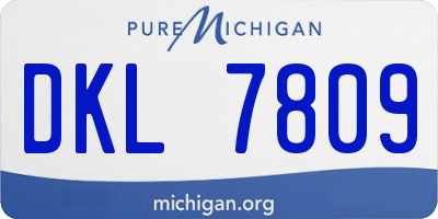 MI license plate DKL7809