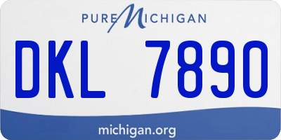 MI license plate DKL7890