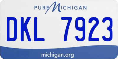 MI license plate DKL7923