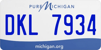 MI license plate DKL7934