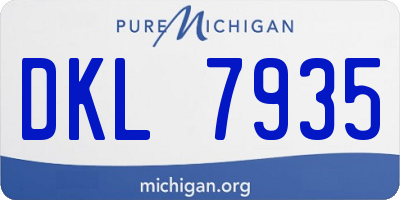 MI license plate DKL7935