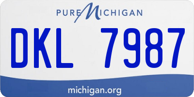 MI license plate DKL7987
