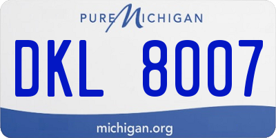 MI license plate DKL8007