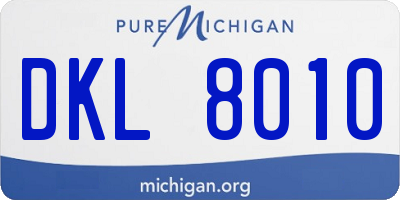 MI license plate DKL8010