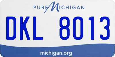 MI license plate DKL8013