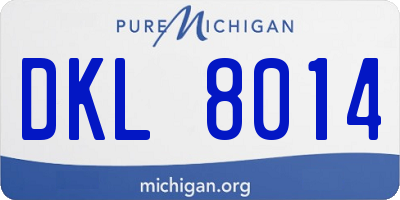 MI license plate DKL8014