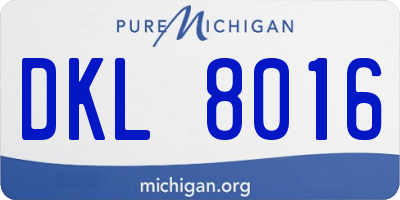 MI license plate DKL8016