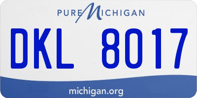 MI license plate DKL8017
