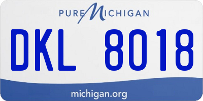 MI license plate DKL8018
