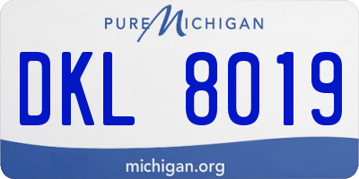 MI license plate DKL8019