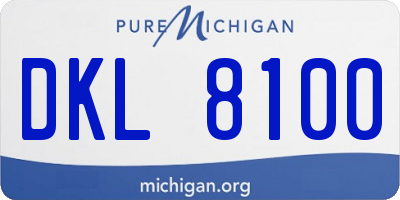 MI license plate DKL8100