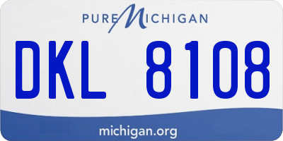 MI license plate DKL8108