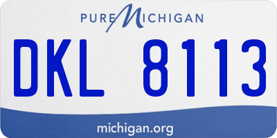 MI license plate DKL8113