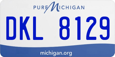 MI license plate DKL8129