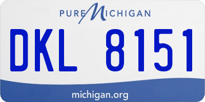 MI license plate DKL8151