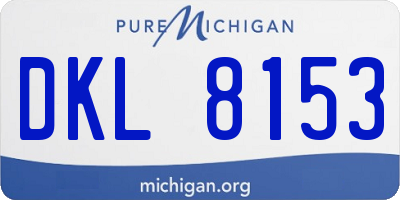 MI license plate DKL8153