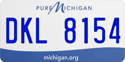 MI license plate DKL8154