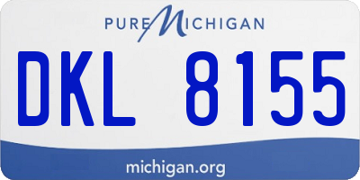MI license plate DKL8155