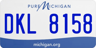 MI license plate DKL8158