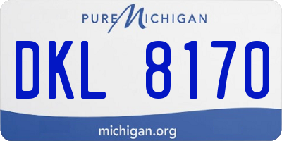 MI license plate DKL8170