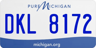 MI license plate DKL8172
