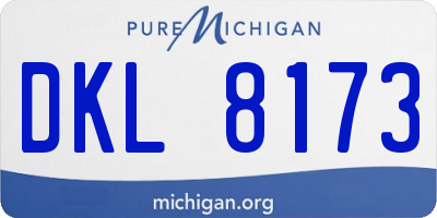 MI license plate DKL8173