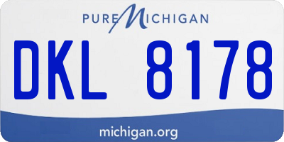 MI license plate DKL8178