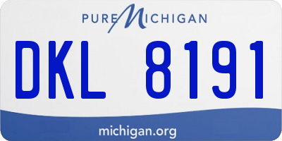 MI license plate DKL8191
