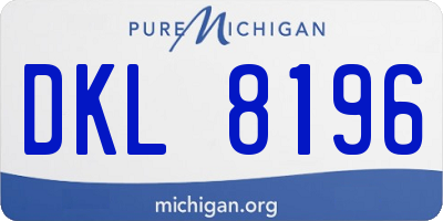 MI license plate DKL8196