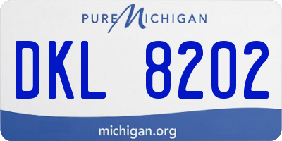 MI license plate DKL8202