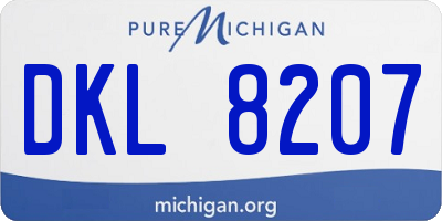 MI license plate DKL8207