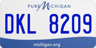 MI license plate DKL8209