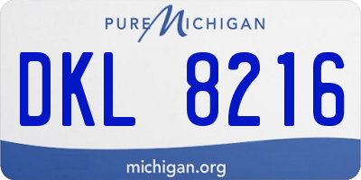 MI license plate DKL8216