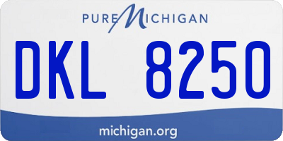 MI license plate DKL8250