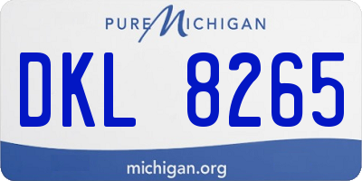 MI license plate DKL8265