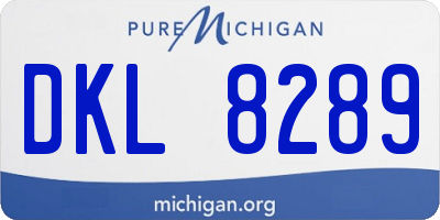MI license plate DKL8289