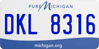 MI license plate DKL8316